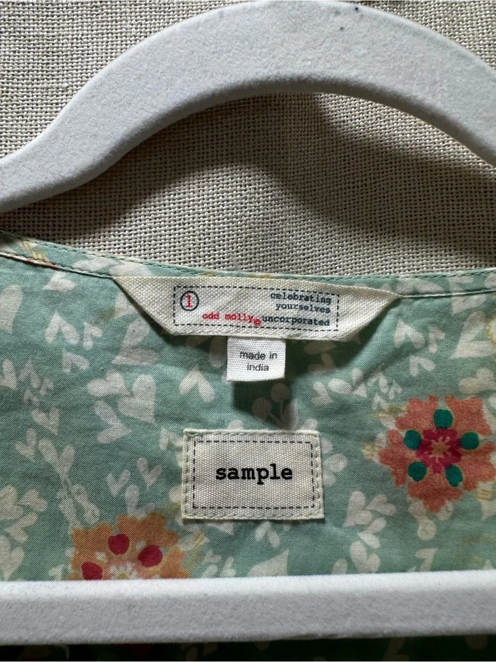 Odd Molly Incorporated Sample Wrap Dress Boho Mint Floral Ruffle Dress